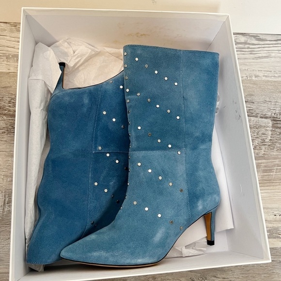 IRO PARIS Milow Studded Suede Slouch Boots - Picture 8 of 10